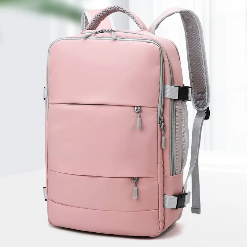 

Women Travel Backpack Water Repellent Daypack Teenage Girls USB Charging Laptop Schoolbag With Luggage Strap Shoes Bag