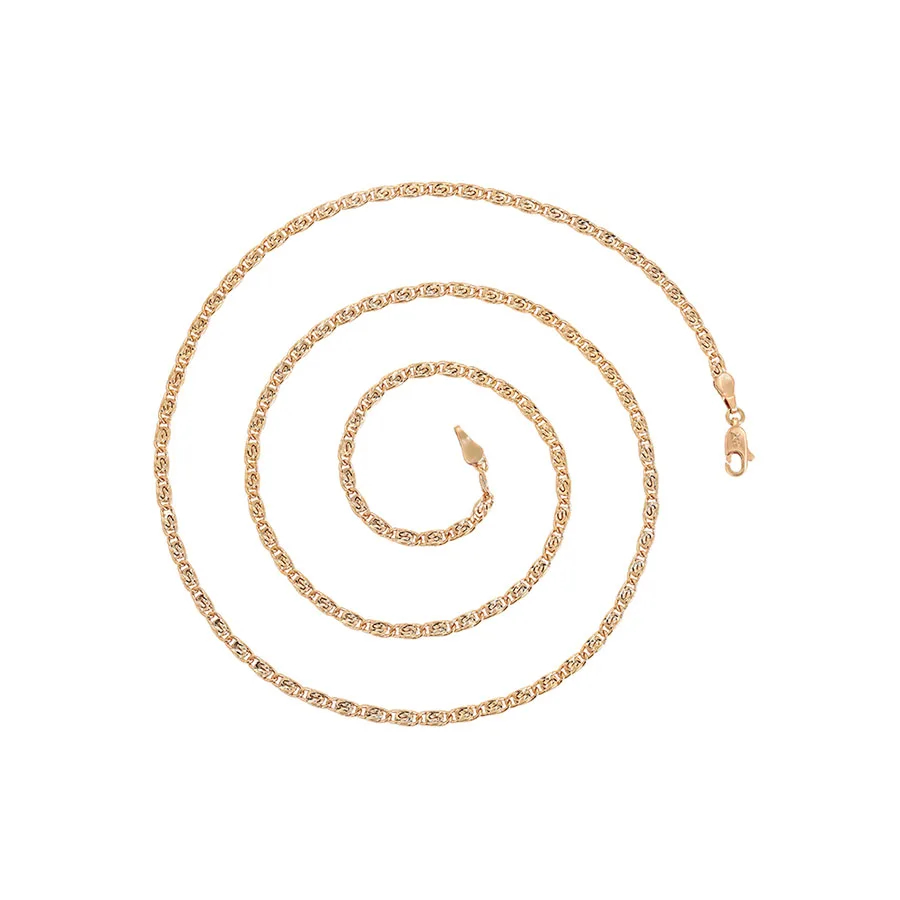 مجوهرات XP - (59 سم × 3 مم) سلسلة دوارة مطلية بالذهب عيار 18 قيراط للرجال والنساء مجوهرات عصرية صديقة للبيئة