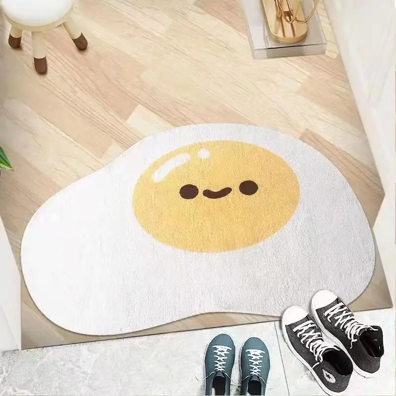 Nordic Bloem Tapijt Cartoon Decor Tapijt Voor Woonkamer Slaapkamer Bed Gebied Tapijt Glimlach Floor Mat Antislip Bad mat