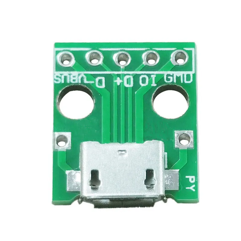 1PC Micro USB To DIP Adapter 5pin Female Connector Module Board Panel 5Pin board B Type PCB 2.54 MM Weld Straight Curved Needle