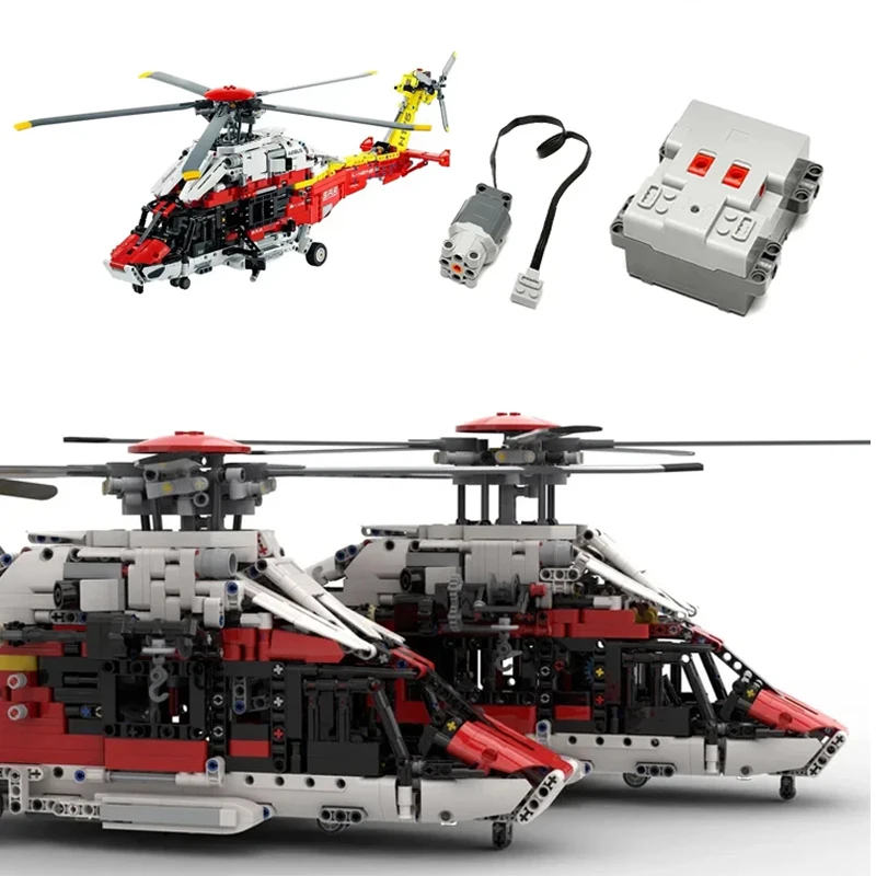 

NEW Technical Airbus H175 Rescue Helicopter 42145 Model Building Block Models Boy Girls Gift Motorised Functions Bricks Toys