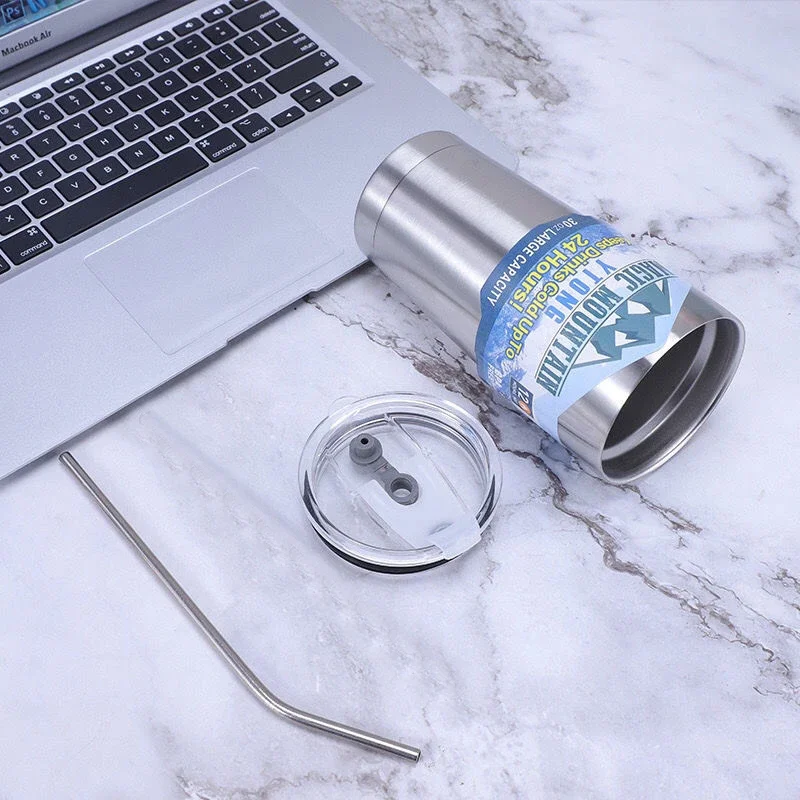 Magic Stainless Steel Freeze Thermos Cup with Straw Ice Coffee Drink Vacuum Insulated Bottle Car Travel Outdoor Mountain Cup - Image 5