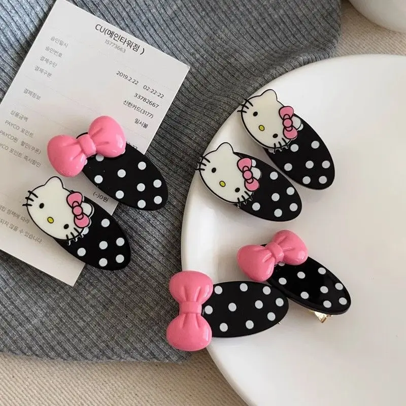 

Hello Kitty Anime Kawaii MINISO Fashion Headwear Decoration Cute Cartoon Hairclip Pendant Girly Heart Y2k Gifts for Girls
