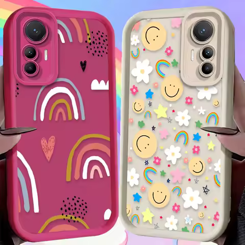 Cartoon Smile Rainbow Case For Xiaomi Poco X7 X6 X5 X3 NFC F7 F6 F5 F3 M7 M6 Pro 4G 5G Mi 12 11 Lite NE 5G 13T 12T 11T 14T Pro