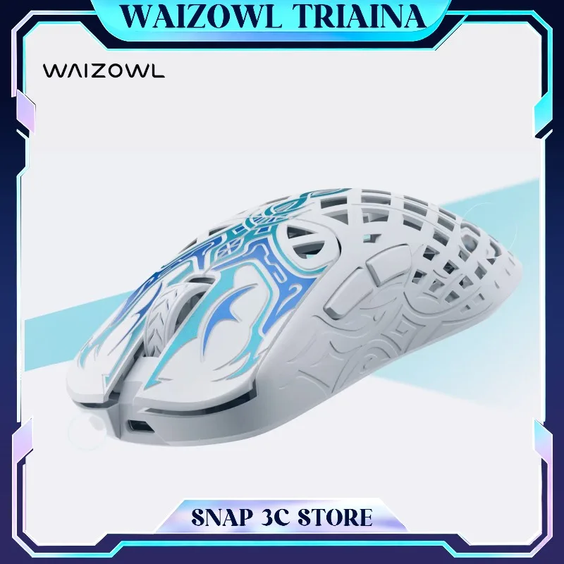 Waizowl TRIAINA Wireless Gaming Mouse PAW3950 8K Polling Rate Lightweight Ergonomic Mice for Valorant Delta Force Pro Gamer