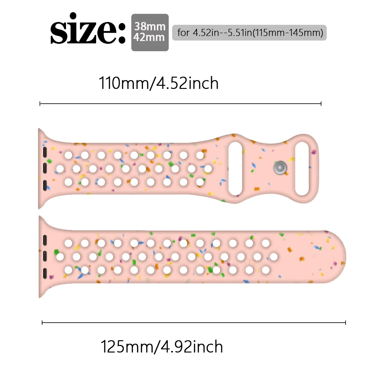 Sport Silicone Strap for Apple watch band 40mm 41mm 45mm 44mm 38 49 Breathable bracelet iwatch Series 10 9 8 7 6 5 3 SE Ultra 2