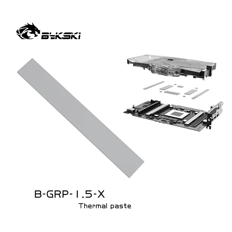 Bykski B-GRP-1.5-X 4 個 6W 1.5MM 厚さのサーマルパッド、グラフィックスカード、ビデオメモリ、MOS クーラー熱放散用、100x14mm GDDR6