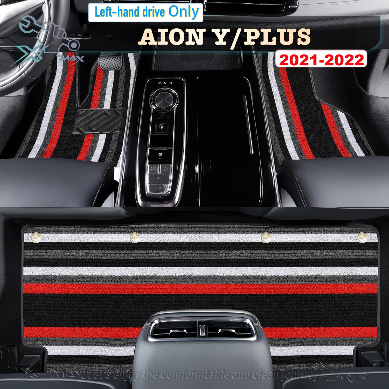 Left-hand Drive Car Floor Mat For GAC AION Y PLUS 2021-2022 Full Surround Foot Mat Automotive Floor Mat Floor Liner Water-proof