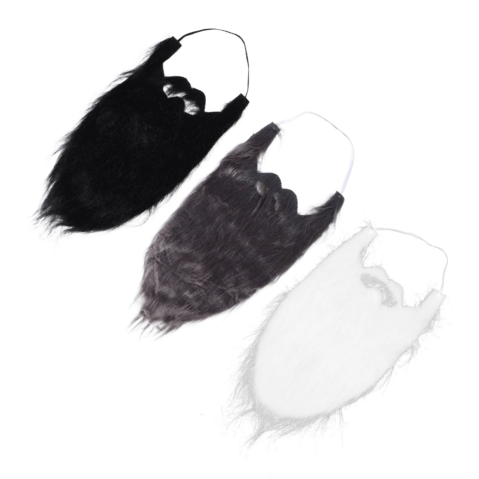 เครื่องแต่งกายคอสเพลย์หนวดเคราสีขาวเหมือนจริง 3 ชิ้น สำหรับผู้ชาย อุปกรณ์งานปาร์ตี้ฮาโลวีน หนวดเคราผู้สูงอายุ ชุดคอสเพลย์หนวดเคราตลก