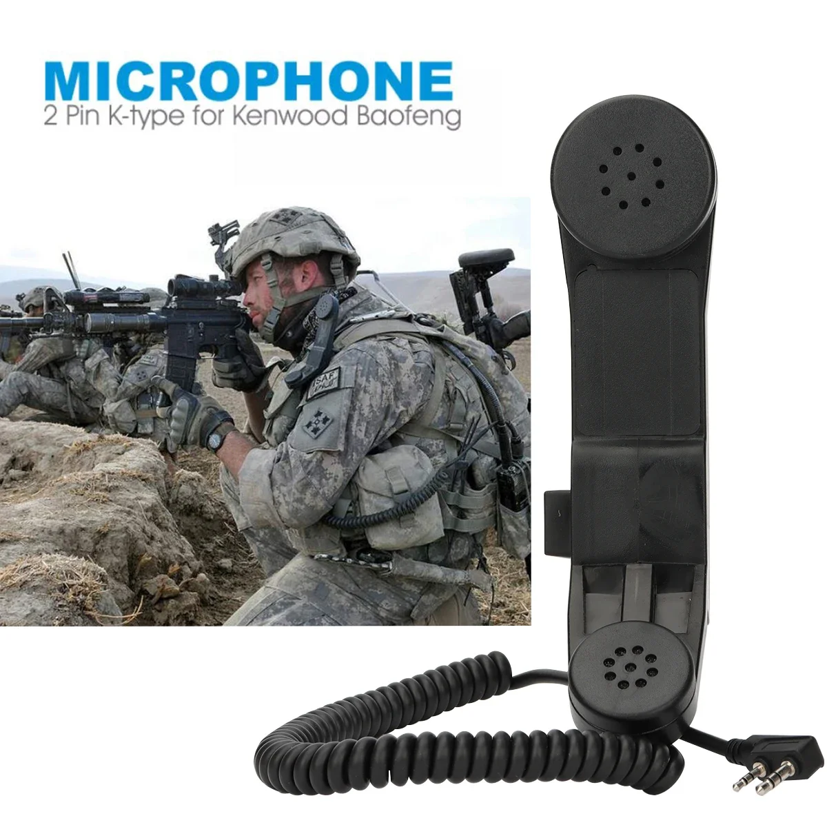 Baofeng H250 Tactical Military PTT Shoulder Speaker Microphone for TYT Baofeng Walkie Talkie UV-5R BF-888S AR-152 Two Way Radio