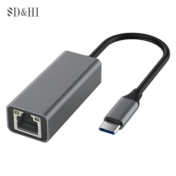 USB C타입 이더넷 어댑터 네트워크 카드, USB C타입-RJ45 100/1000Mbps 랜 인터넷 케이블, 맥북 PC 윈도우 XP 7 8 10 LUX용