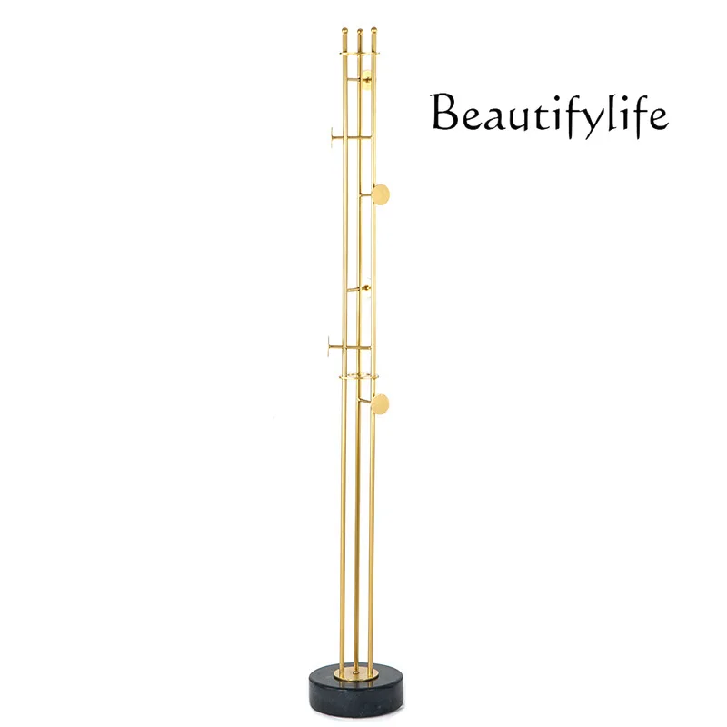 Designer coat rack floor-to-ceiling marble chassis simple modern living room light luxury clothes rack