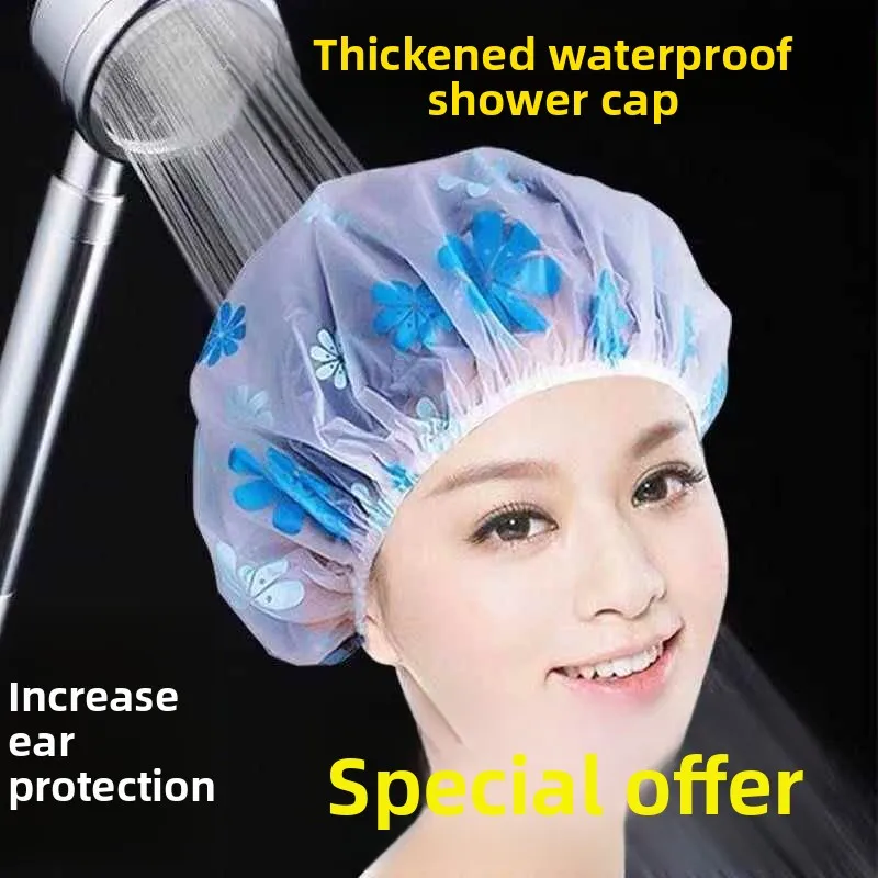 

Водонепроницаемая шапочка для душа для женщин, защита от масла и пыли, для взрослых, износостойкий полиэтиленовый материал