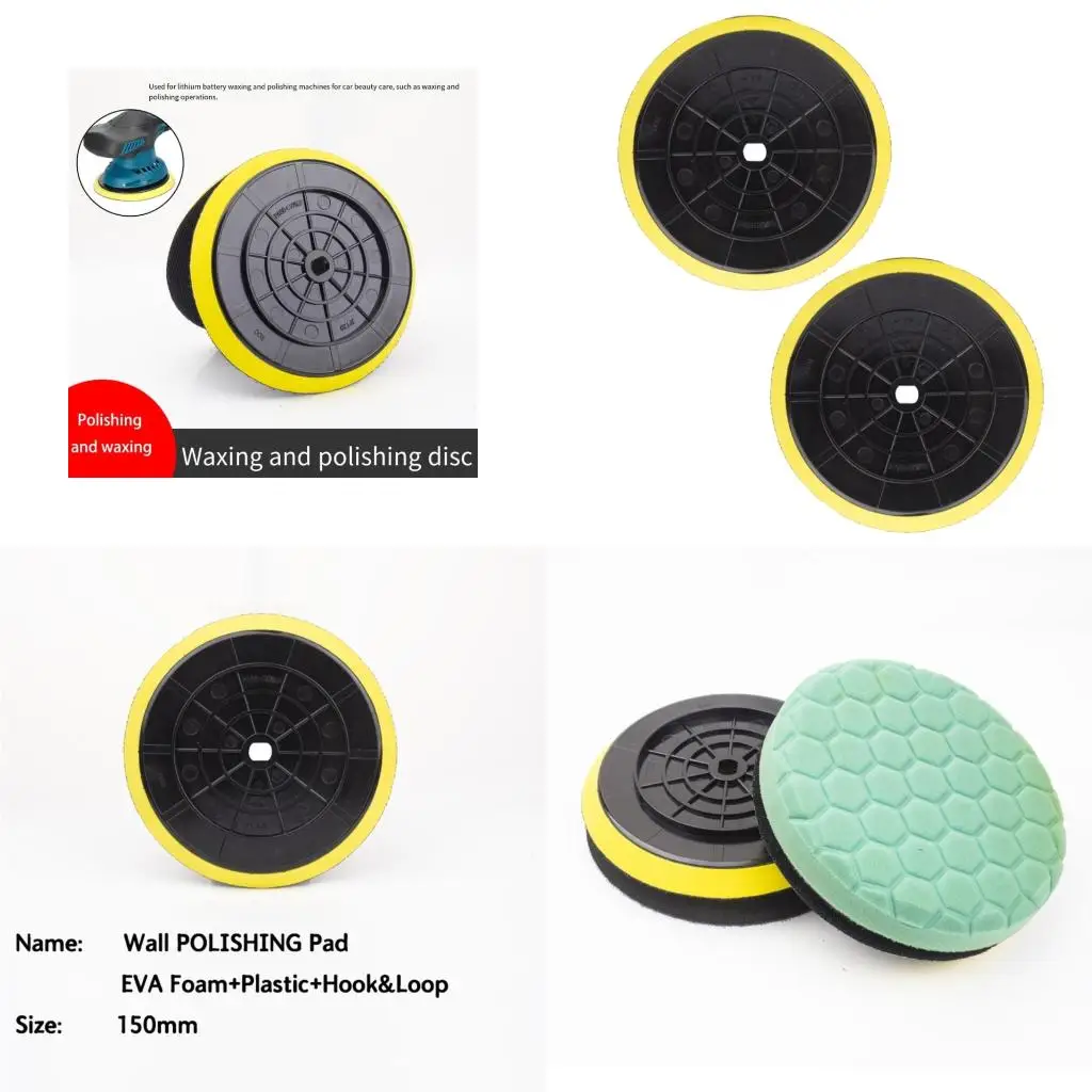 

2Pcs 6Inch Wax Buffing Pad With Strong Adhesive For Auto Detailing high quality