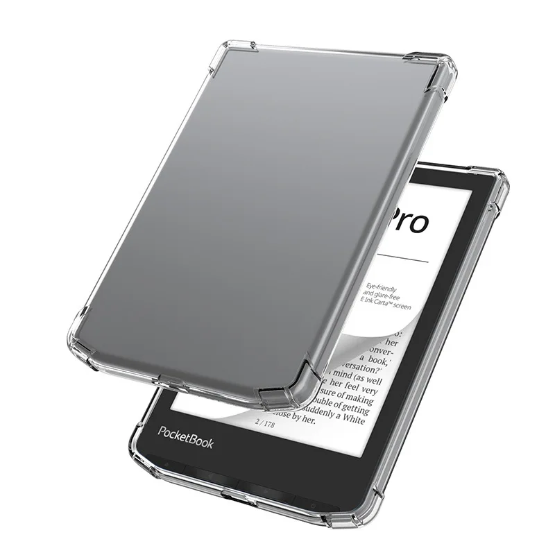 Soft Anti‑Drop Clear TPU Shell For PocketBook Verse PB629 / Verse Pro PB634 / Pro Color Ebook Reader Four‑Corner Airbag Case