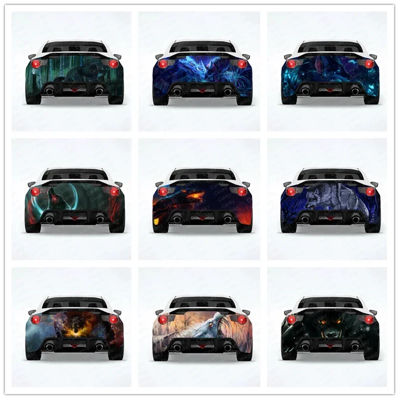 

Wolf Horror Werewolf Car Rear Wrap Car-Stickers Car-Decal Creative Sticker Car-Body Appearance Modification Stickers