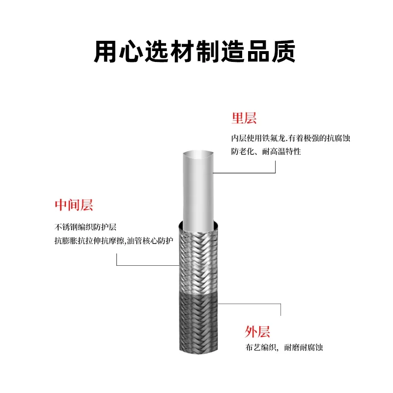 Brake oil pipe, front and rear steel throat, motorcycle electric disc brake, braided brake, stainless steel universal