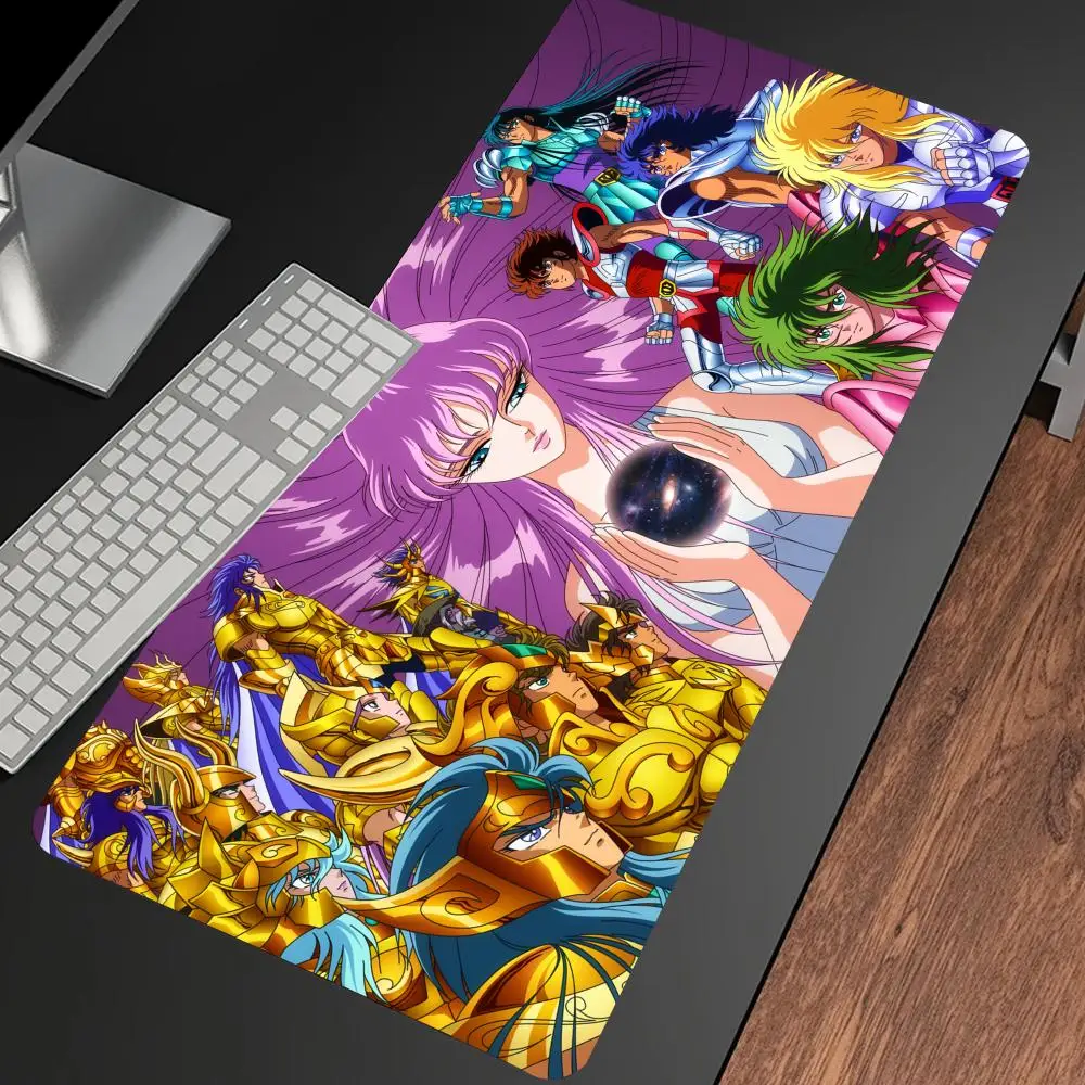 Saint Seiya Mouse Pad Gamer Desk Protector Gaming Mousepad Pc Accessories Anime Mouse Mats Deskmat Keyboard Mat Pads Carpet Xxl