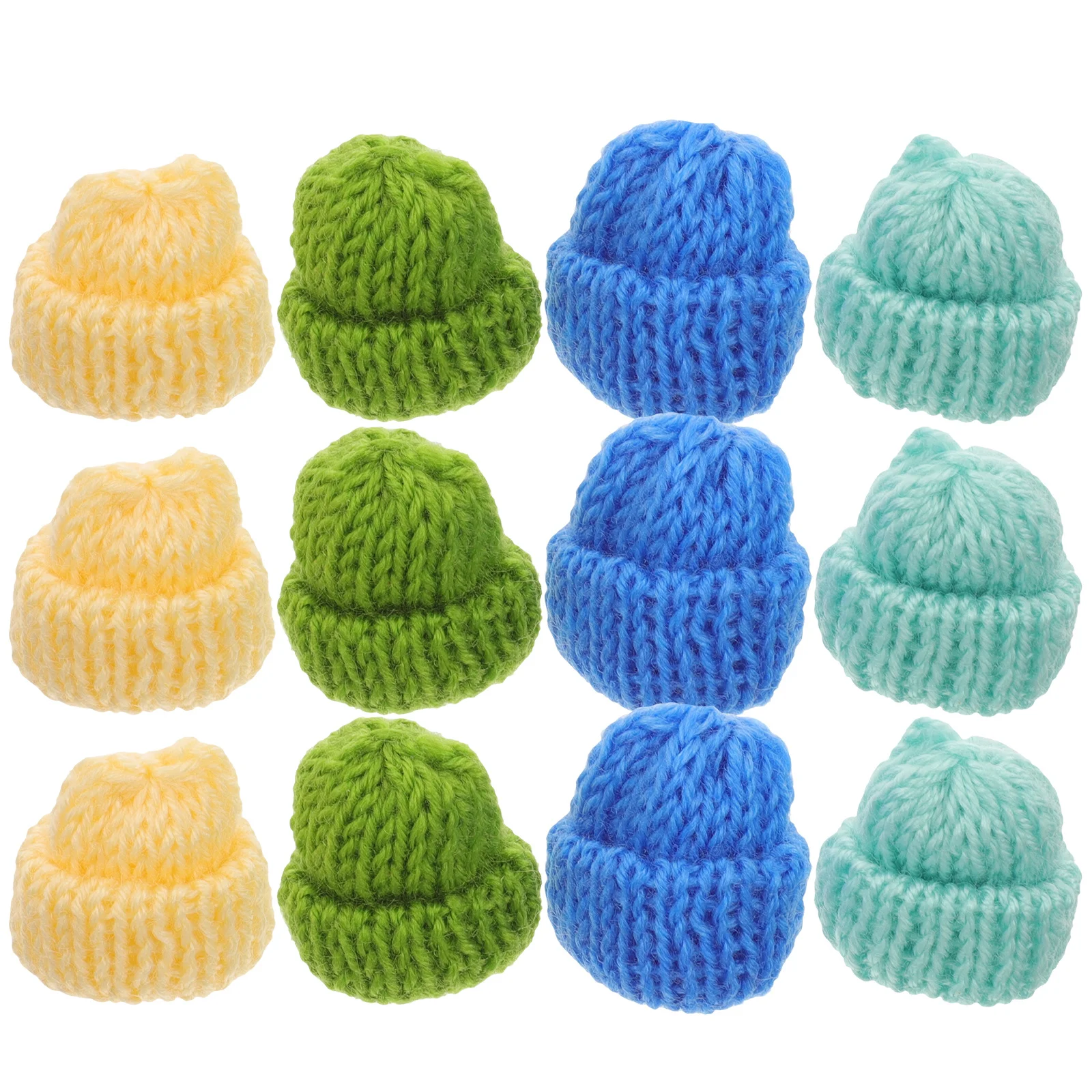 

20Pcs Mini Hat Decorations Knitting Yarn Hats DIY Craft Supplies for Handmade Projects Home Party Decor Mini Hat