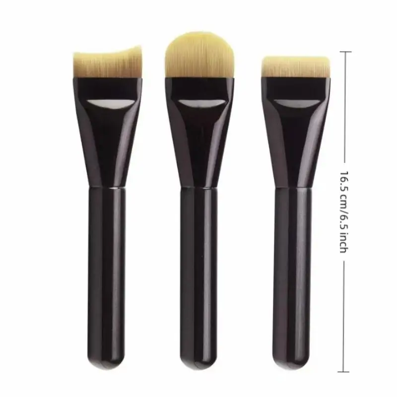 1 Pincel de Base Ultrafino com Cerdas de Nylon Hipoalergênicas, Formato Plano e Curvo, Perfeito para Contorno Facial e Maquiagem