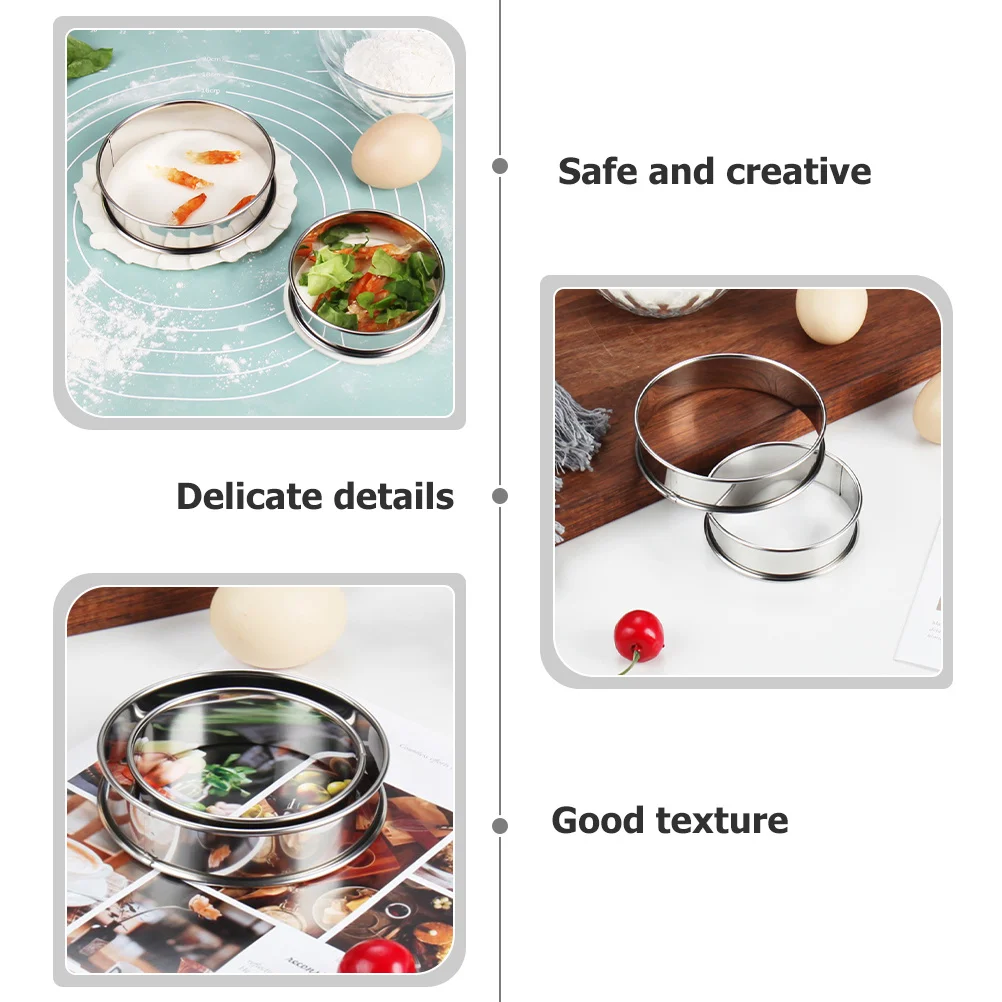 

3Pcs Stainless Steel Pizza Making Accessory Saucing Ring Lightweight Portable for Dessert Saucing Ring