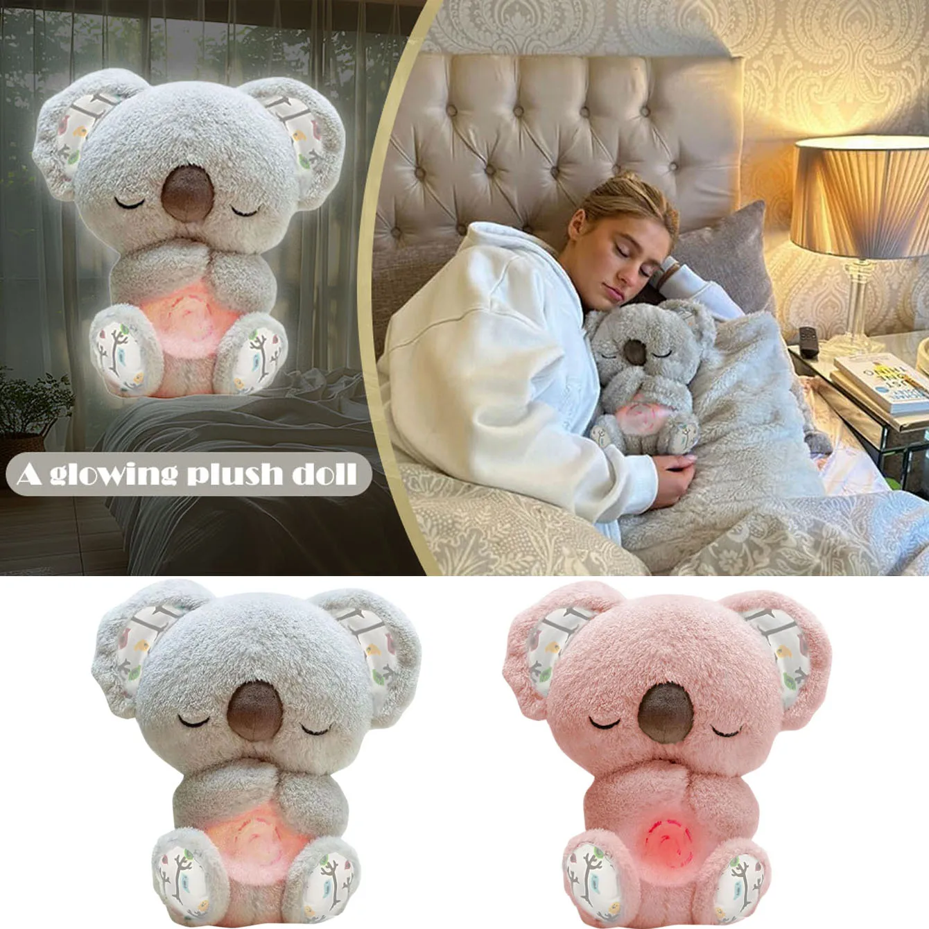 1 Stück Evoraco Breathing Koala Plüsch – beruhigendes Stofftier mit Herzschlag, Angstlinderung, Geschenk für Geburtstag und Weihnachten