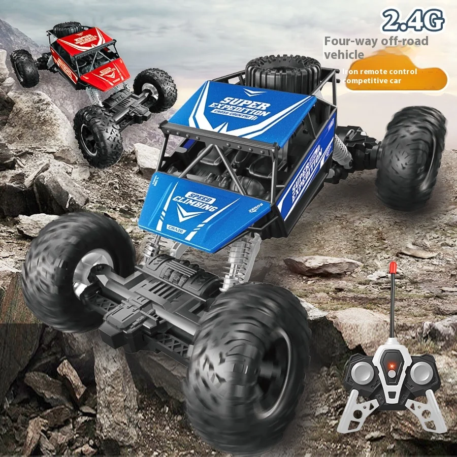 Rc Alloy Car 1:18 Remote Control Off-Road Climbing Car 2.4g Four-Way Drift Stunt Car Children'S Electric Toy Car Model Kid Gifts