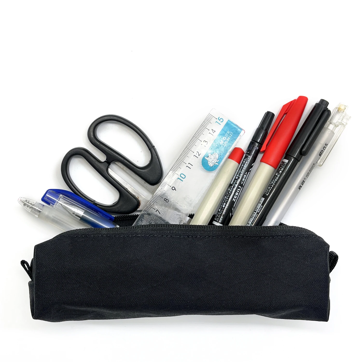 Small Durable Pencil Case Simple Black Zippered Cosmetic Bag Pen Bags Papeleria Stationery for School Office Suppliers