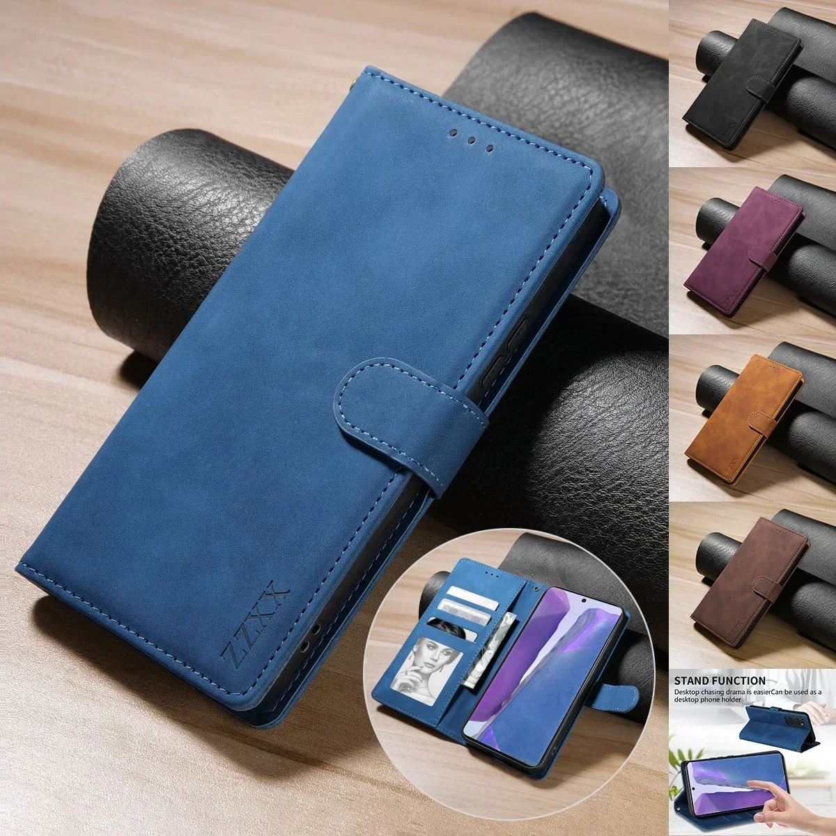 เคสฝาพับแม่เหล็กแบบกระเป๋าสตางค์พร้อมช่องใส่บัตรเคสหนังสำหรับ Samsung Galaxy Note 20 ultra 10 Lite 10 PLUS 9