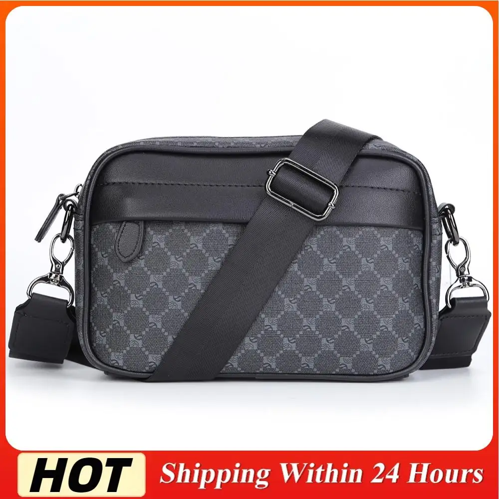 

Повседневная деловая сумка-кошелек с классическим узором, мужская сумка через плечо с широким ремешком, маленькая квадратная сумка для путешествий, работы, мужские сумки на слинге