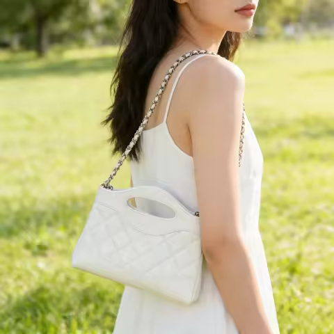 Trendy Urban Simple Style Diamond Grid Chain Handbag Commuter Women's Crossbody Bag Handheld Diagonal Shoulder Bag Design bag