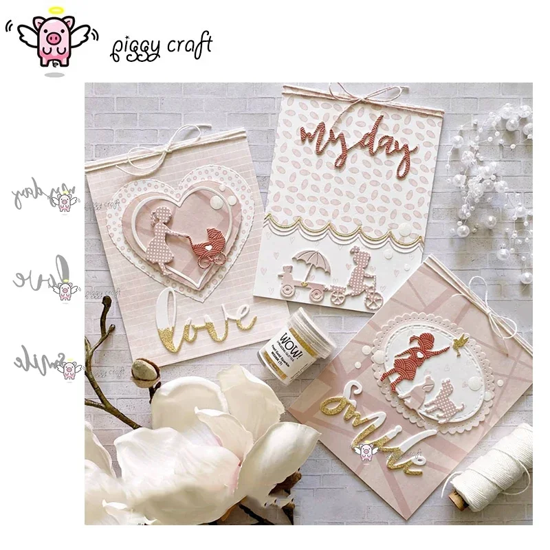 

Craft metal cutting dies cut die mold 3Pcs Letter decoration Scrapbook paper craft knife mould blade punch stencils dies