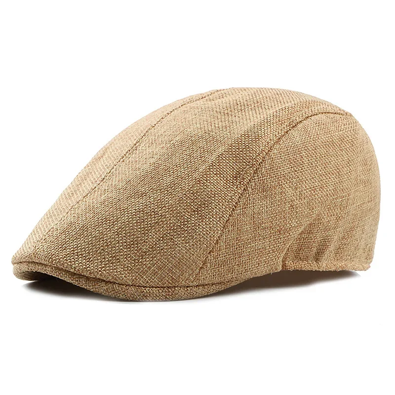 Summer Polyester Solid Color Newsboy Caps Flat Peaked Cap Men and Women Painter Beret Hats 55