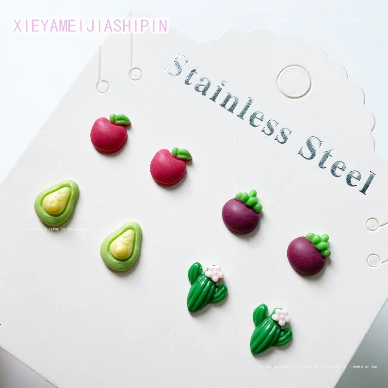 

20Pcs Sweet Fruit Plant Designs Nail Art Resin Stones Rhinestones 4 Shapes Nail Designs Charms For Manicure DIY 3D Crafts