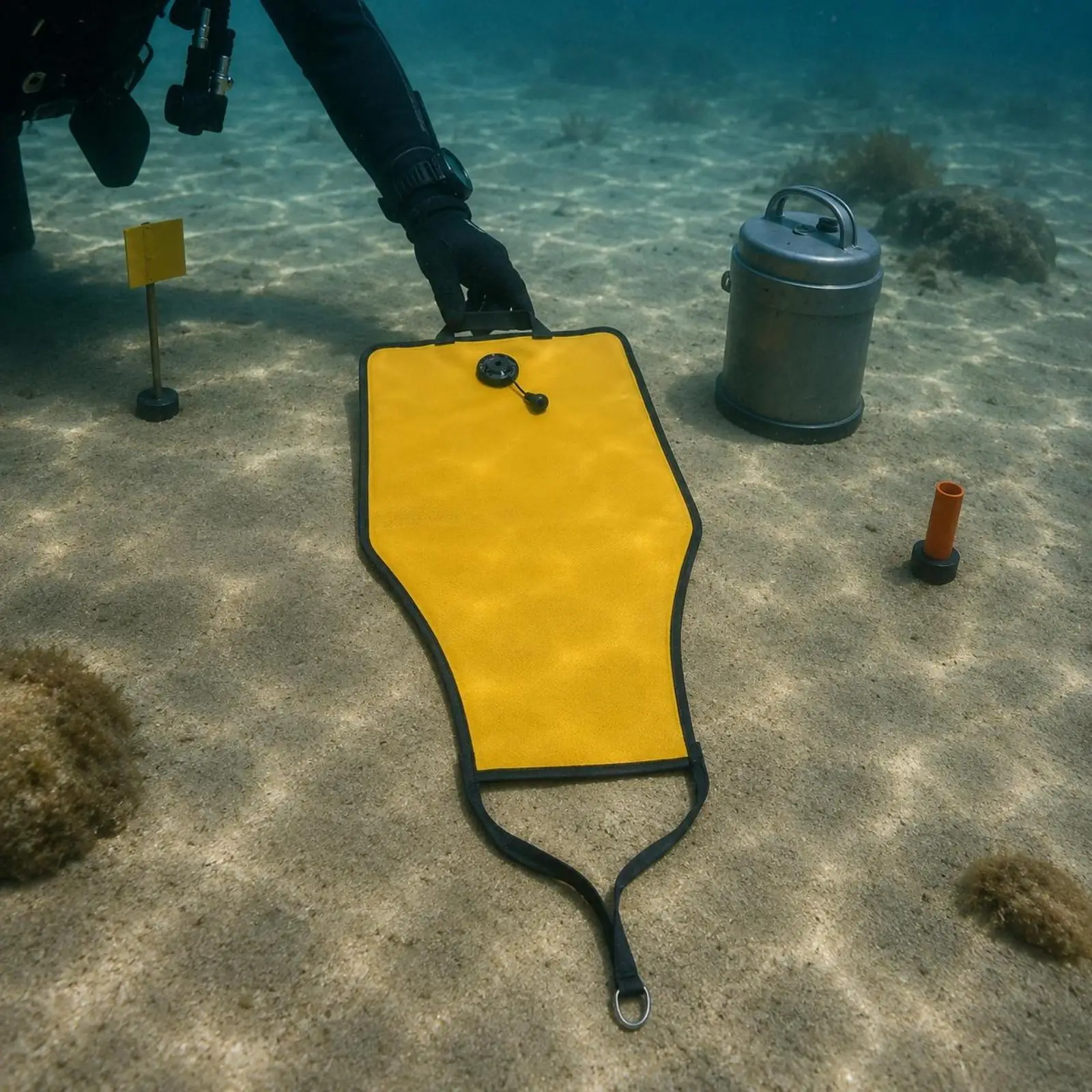 Buoyancy Device Lightweight 30 Lb Underwater Lift Bag Diving Meshbag Scuba Gear Bag for Marine Cleanup Tasks