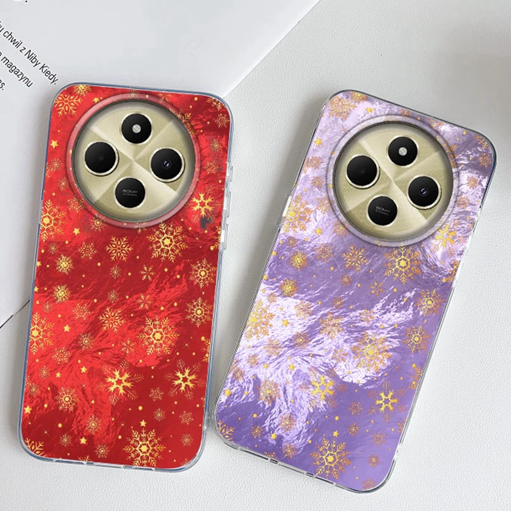 

Christmas Snowflake Girls Phone Case For Xiaomi Redmi 14C 13C 15C Note 15 14 13 12 11 10 9 8 Pro A3 A2 A1 Women Funda Cover