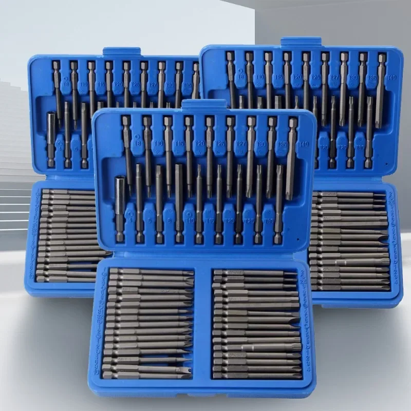 

New 50pcs Extra Long Reach Bit Set 75mm Security Screwdriver Bits Torx Star Hex Philips Square Spanner Bit Tool Parts