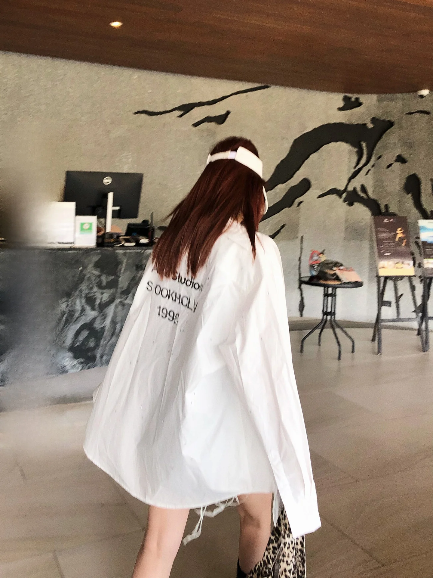 

Lililiwj Electroplated Silver Rhinestone Heavy Duty Cotton 100% Lettering Casual Style Women's Shirt Fashionable High-End Design