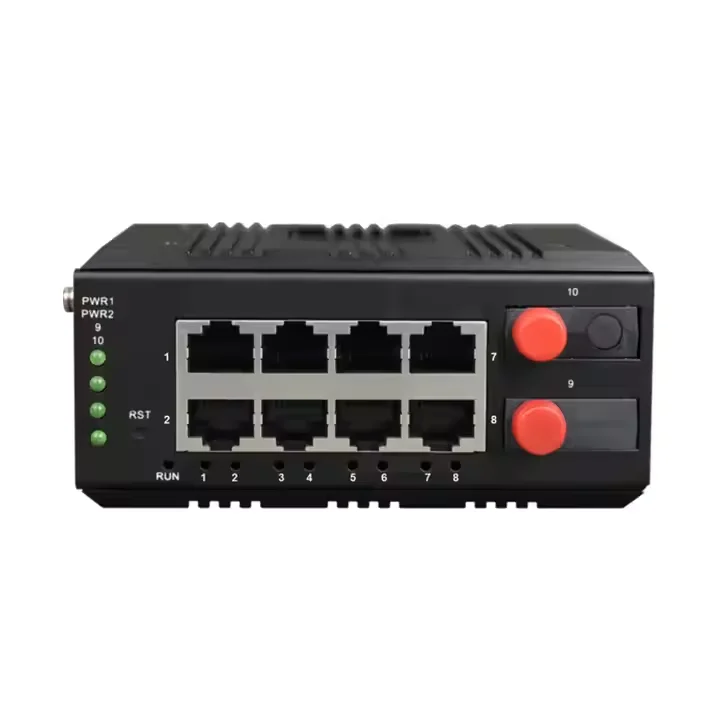 Industrial Managed Din Rail 8 Port Gigabit Ethernet + 2-Port 1000Base-FX (SFP) Industrial Switch With RSTP