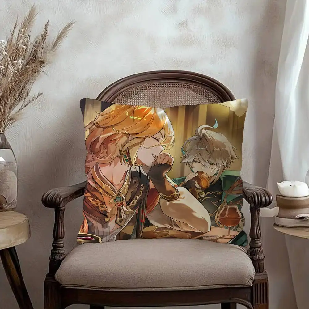 Genshin Impact Kaveh Alhaitham Pillowcase toon Gift Cushion Cover Bedroom Home Sofa Chair Seat Decor pillow case