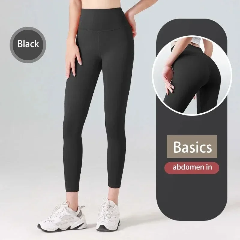 Solid Color High Waist Breathable Women's Leggings Lift buttocks Breathable Ladies Long Pants Sexy Moisture-wicking Cozy Trouser