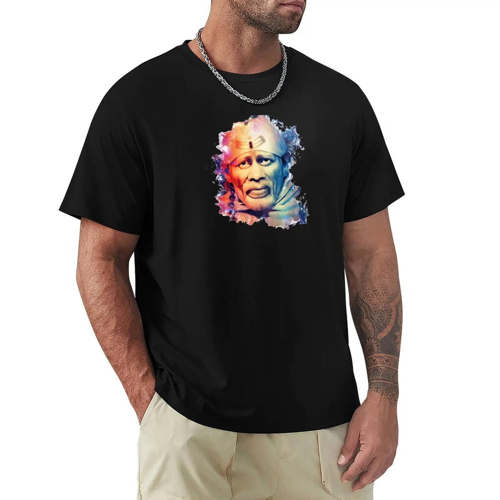 Shirdi Sai Baba Digital Art (Second edition) T-Shirt Casual Simple Design Short Sleeve Shirt