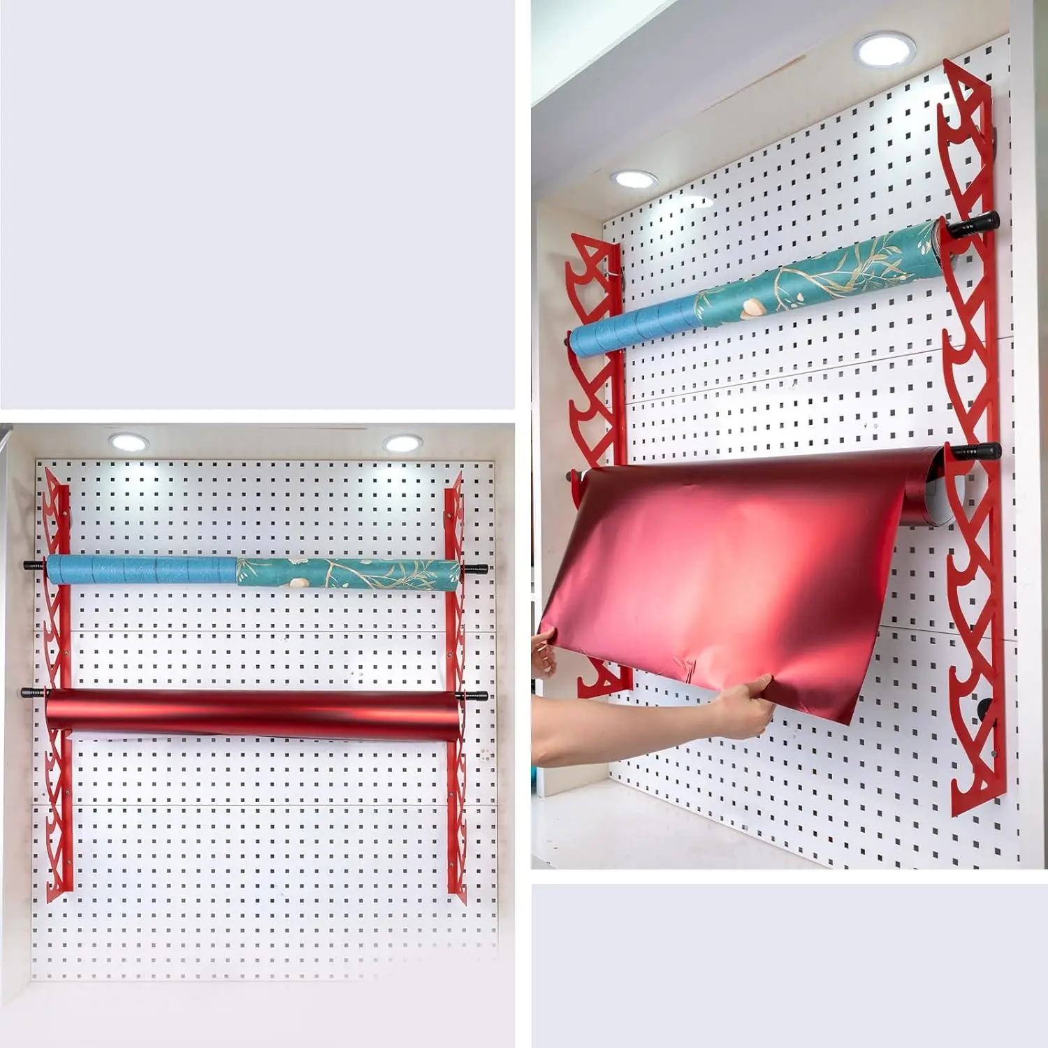 EHDIS 3/7Layer Vinyl Roll Holder Rack With Hanging Poles Car Decorative Sticker Craft Wrap Display Tool Garage Storage Organizer