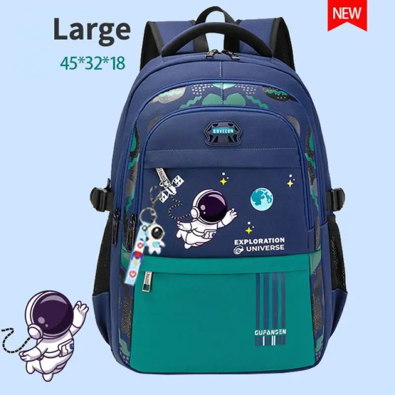 Kids Backpack Children Schoolbag Boy Astronaut Bagpack Waterproof Primary Cartoon Student Bookbag Teen Sac Mochila Send pendant