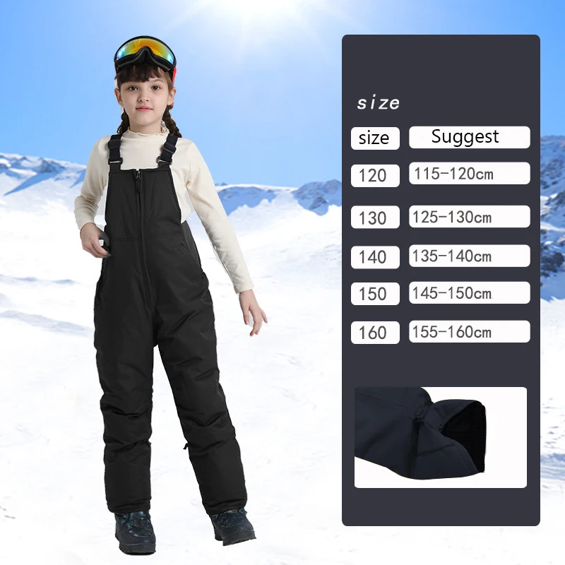 2022 New Kids One-Piece Ski Pants Boys Girls Outdoor Snowboard Suits Warm Children's Jumpsuits Windproof  Waterproof Ski Suits