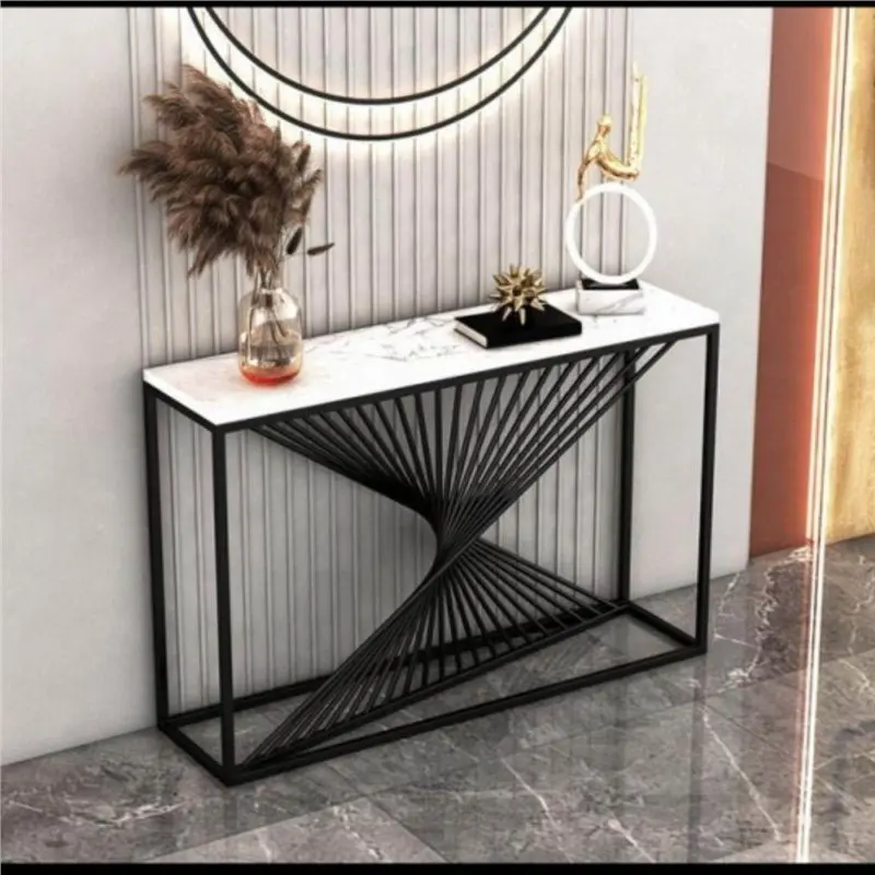 Nordic gold marble entrance table against the wall strip entrance table decoration gold