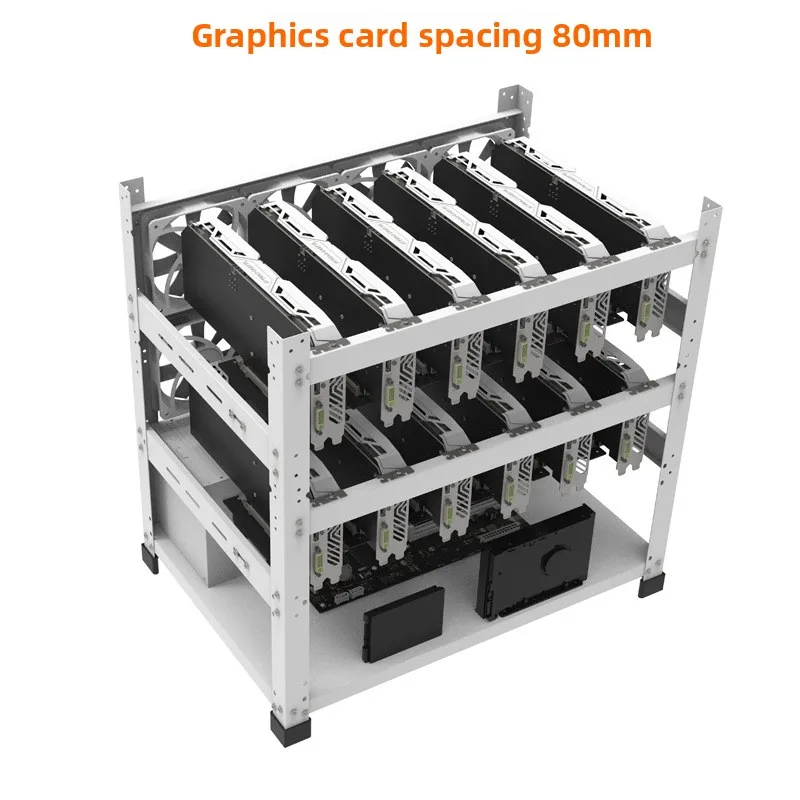 Stackable Open 6 Card 8 Card 10 Card 12  Fixed Rack Dual Power Multi Graphics Rack Export Packaging