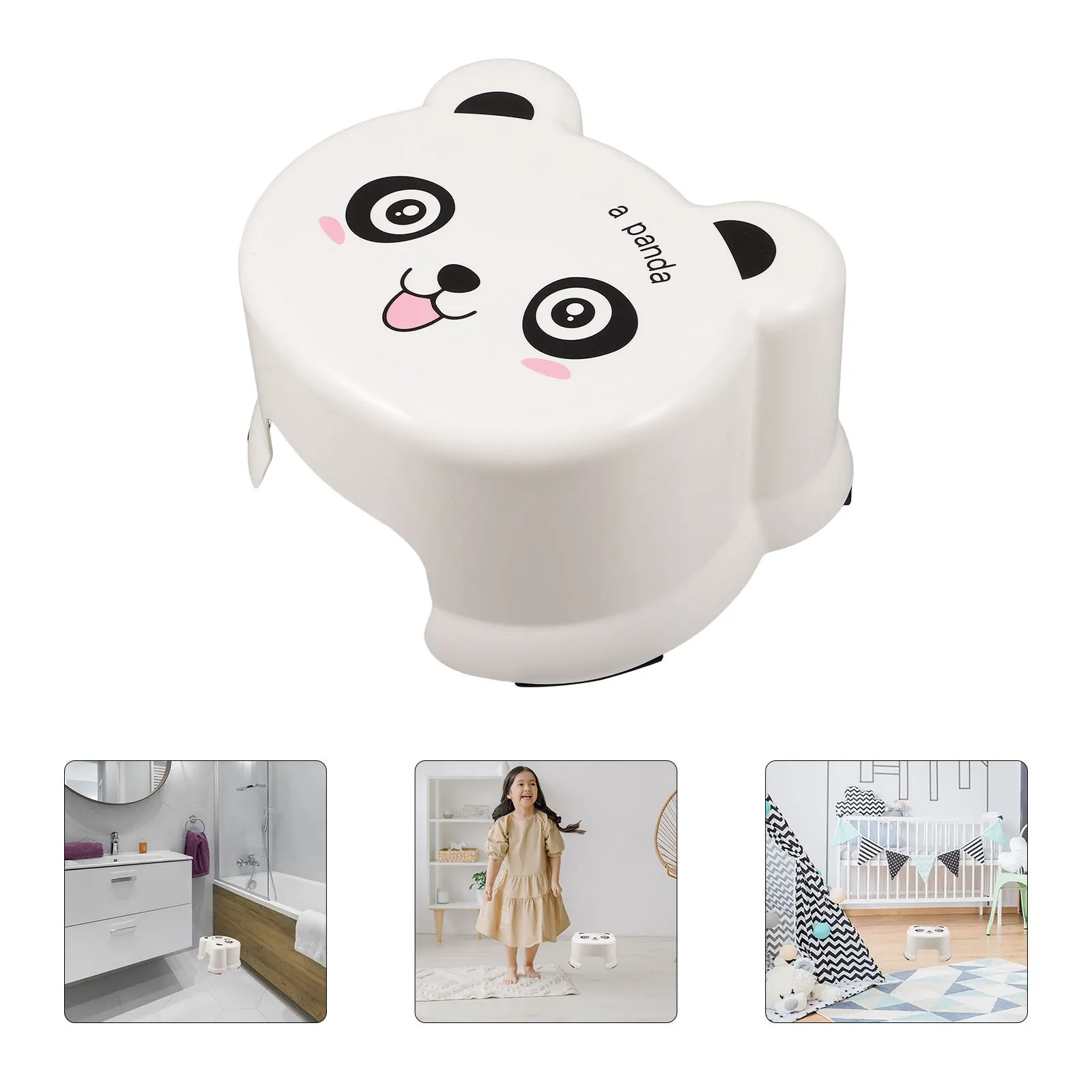 

Thickened Non-Slip Cartoon Plastic Step Stool for Kids Bathroom Shower Potty Training Toddler Safety Sturdy Lightweight Bathtub