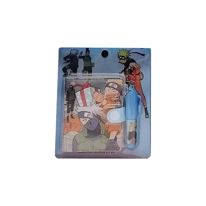 4/12/24 قطعة ناروتو اليد كتاب مجموعة دفتر صغير مع قلم حبر جاف المحمولة الكرتون مذكرات كتاب أنيمي طالب لوازم مكتبية #4