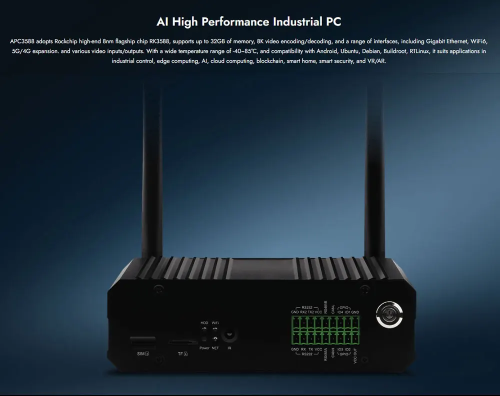 Android Linux OS Industrial Mini PC Box Computer 4G RAM 64GB ROM Industrial Tablet Embedded Computer with WiFi